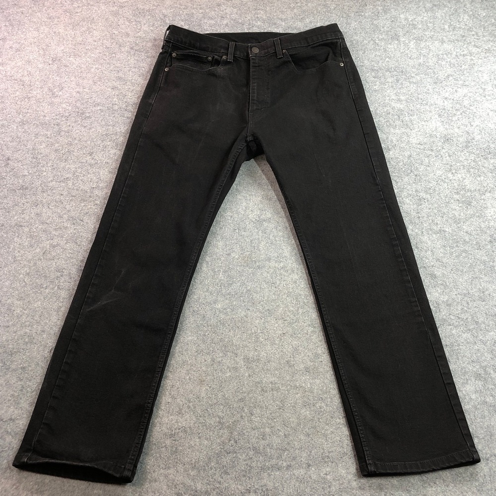 LEVI STRAUSS & CO Mens Jeans 36x30 Black 506 Standard Straight Fit Stretch Denim